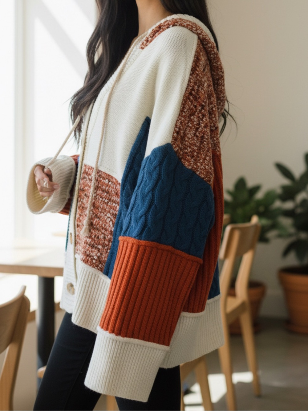 **NWOT** POL Hooded Chunky Knit Cardigan